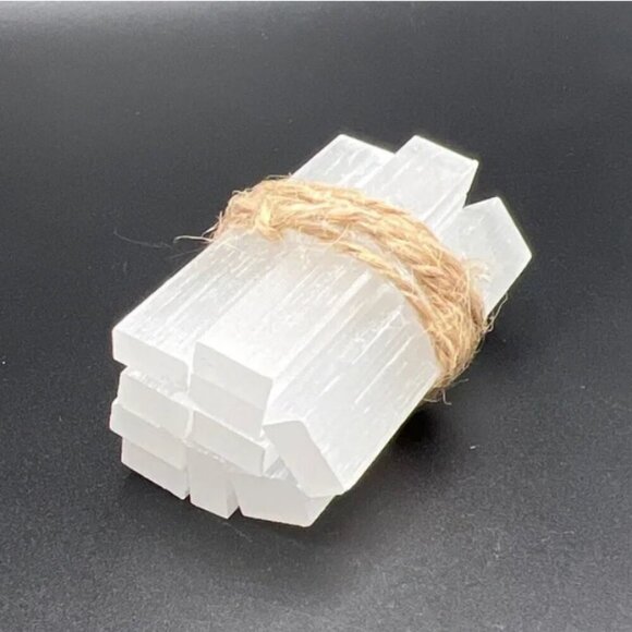 Selenite Jewelry - Pack of 10 Small Natural Selenite Hand Carved Bars